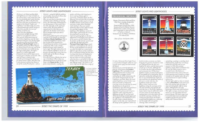 1999 Jersey (Channel Islands) Stamp Year Book (softback) issued by Jersey Post with 16 images of contents