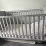 Grey Cot with Mattress Image 2