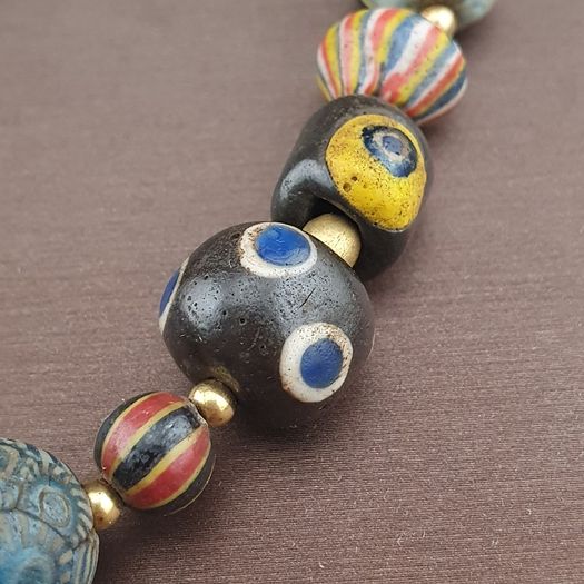 Ancient Gabri Thousand Eyes Glass Beads Necklace 26inches