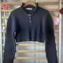 jumper Bnwt Zara navy cropped jumper with button neckline size small Image 7