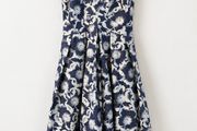 Beautiful Karen Millen structured floral dress in navy blue and cream