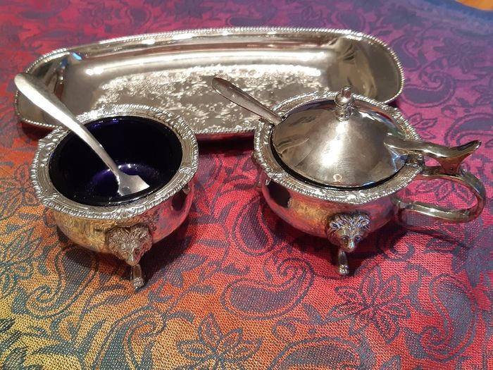 Vintage Condiment Set - Silver Plated