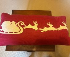 Laura Ashley Christmas Cushion - Red with duck feather filling