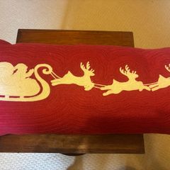 Laura Ashley Christmas Cushion - Red with duck feather filling