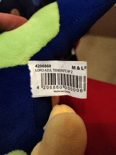 Tenerife blue parrot soft toy