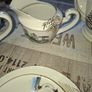 Japanese Kutani Porcelain 15pc Tea Set hand-painted landscape scene with gold gilded details Image 9