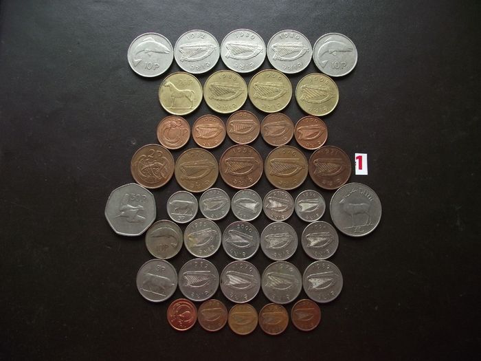 Lot of 41 Irish coins (1971-2000)