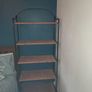Black metal frame with wicker shelves Image 2