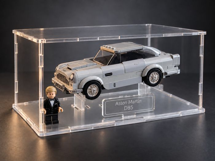 Stackable Acrylic Display Case for LEGO Speed Champions Cars | Flat-Pack Dust Cover with Display Stand