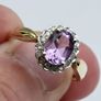 Vintage 9ct Gold Amethyst & Diamond Cluster Ring Image 6