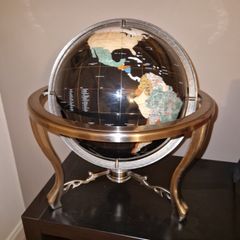 Multi gemstone handmade Globe with compass