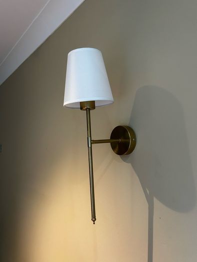 2 Brass Wall Lamps with Colour-Changing Rechargeable Bulbs (No Wiring Needed)