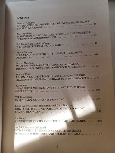 Genetics and the function of the auditory system Audiology book