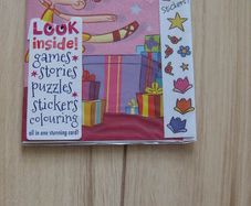 Girls 6 + greeting card with games, puzzles, stories, puzzles, colouring all in one card!