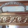 Antique Art Deco 26 Inches Tall Solid Brass Fireplace Screen With Framed Antique Print And Mirror Image 8