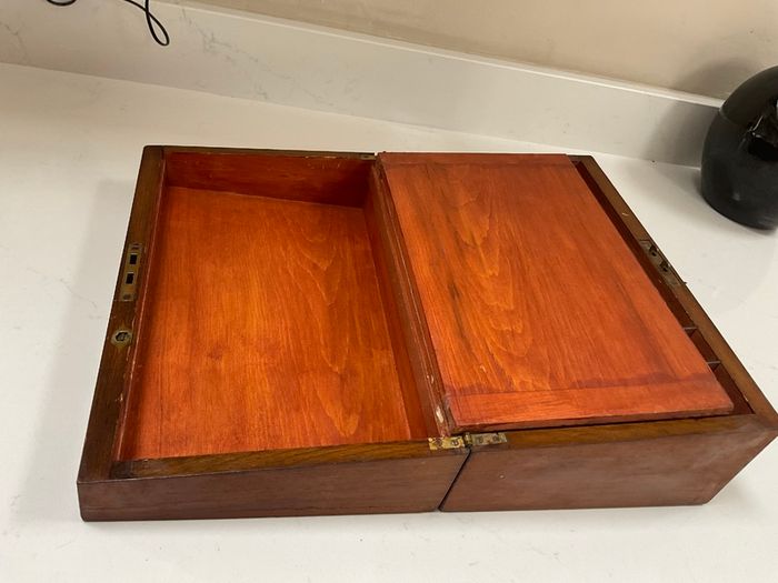 Antique walnut writing box