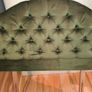 Luxurious Olive Green Velvet Single Headboard Excellent Condition Image 8
