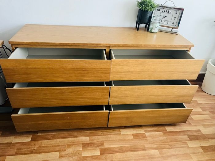Ikea Malm dresser chest - Oak Finish