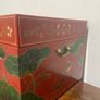 Large Chinese Style Red Lacquered Storage Chest, Hand Painted Design Image 2