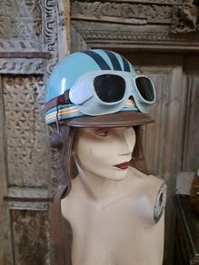 Vintage Motorcycle Helmet/Goggles