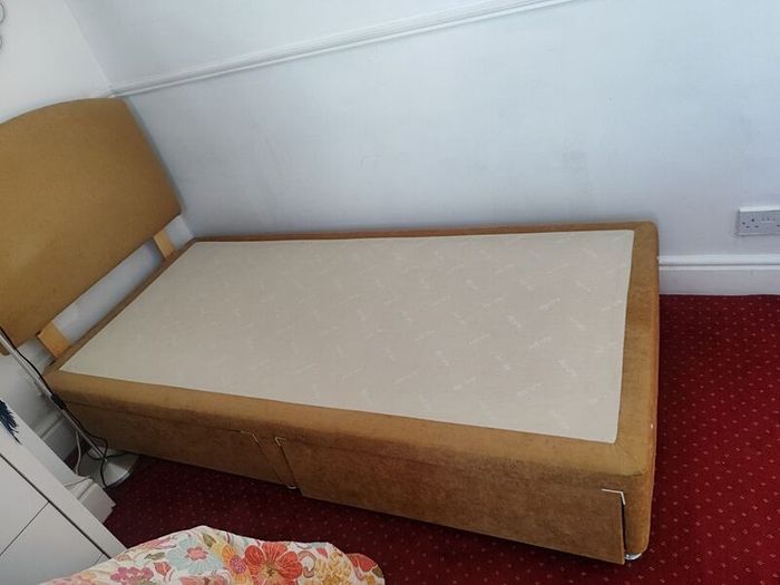 single bed base with head board to match