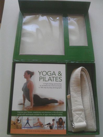 Book Pilates and Yoga, new + yoga belt