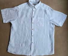 M&S pure linen men's white short sleeve shirt