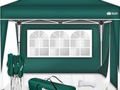 Gazebo 3 x 3 m Waterproof Pop-Up Folding Gazebo Height Adjustable Garden Tent UV Protection 50+ Party Tent with Bag for Garden  2 Side Panels)