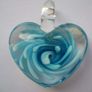 Heart pendant,Glass heart pendant,Turquoise heart Image 2