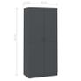 Wardrobe Grey 90x52x200 cm Chipboard Image 2