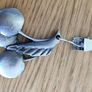 3 Antique cherry Tablecloth Weights on Hangers Pendant Tablecloth Image 6