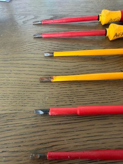 VDE Large Flat Head screwdrivers 1000v insulated