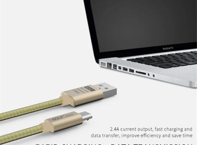 Metal Micro USB Fast Charger Cable for Android Galaxy S4 S6 S7 Edge HTC LG Sony
