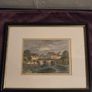 Antique coloured etching "Old Bow Bridge" framed Image 6