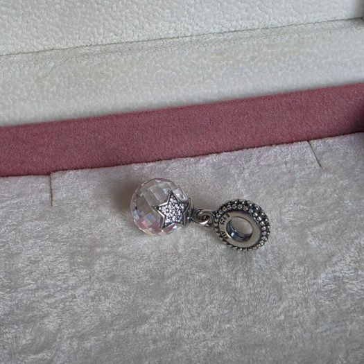 Pandora moon and star faceted dangle charm,perfect condition