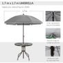 6 Piece Patio Dining Set with Umbrella, 4 Folding Dining Chairs & Round Tempered Glass Table for Garden, Backyard and Poolside, Grey Image 4