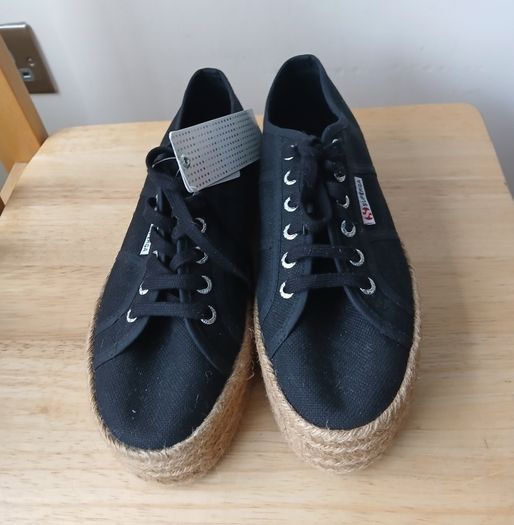 Superga 2790 Cotropew Rope Platform Black - UK 6 / EU 39.5 - Brand New