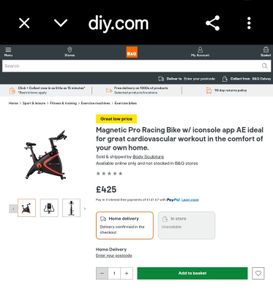 Excercise bike Body Sculpture Magnetic Pro Racing Bike w/ iConsole App