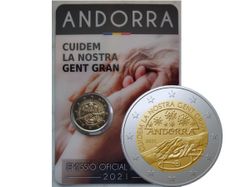 Andorra 2 Euro Base Metals Brilliant Uncirculated Coin 2021 - The Elderly - Commemorative 2 euro coins