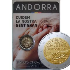 Andorra 2 Euro Base Metals Brilliant Uncirculated Coin 2021 - The Elderly - Commemorative 2 euro coins