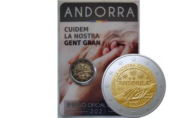 Andorra 2 Euro Base Metals Brilliant Uncirculated Coin 2021 - The Elderly - Commemorative 2 euro coins