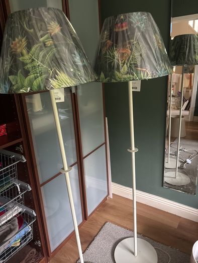 Take your pick - other photos added - 2 Matching ( exactly the same ) Tall Cream / Off White Tall Floor Standing Lamps - will sell individually