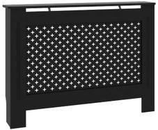 Radiator Cover Black 112x19x81.5 cm