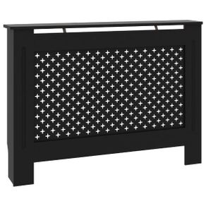 Radiator Cover Black 112x19x81.5 cm