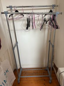 clothes rack with hangers
