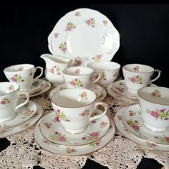 Boxed Duchess English Bone China 21 Ps Tea Set "Carnation"