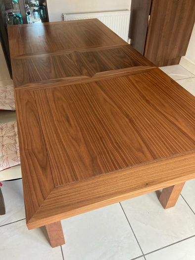 Extending 6 Seater Dining Table - Dark Oak + 6 dining chairs