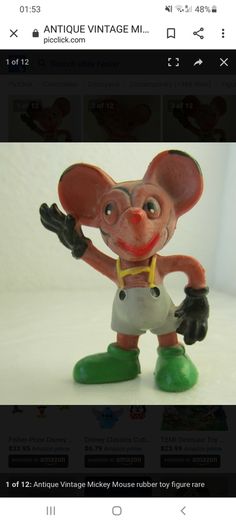 Vintage Antique Rare Old Style Mickey Mouse Figurine