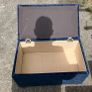 Navy blue patterned footstool Image 2
