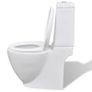 White Ceramic Toilet & Bidet Set Image 6